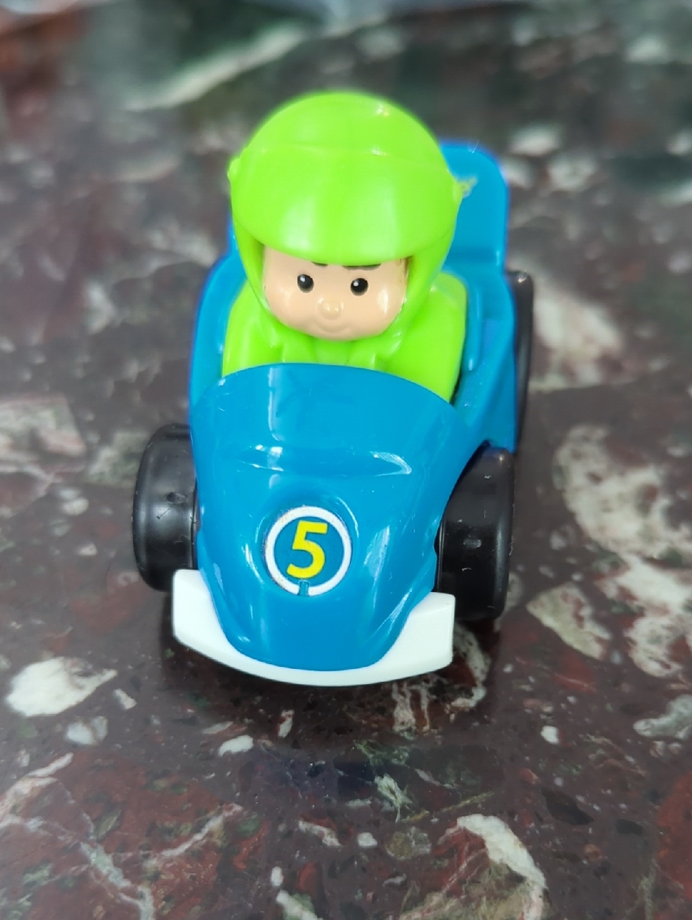 Little People - Blue & Green Kids Race Car Toy with Driver - Fun Push Car